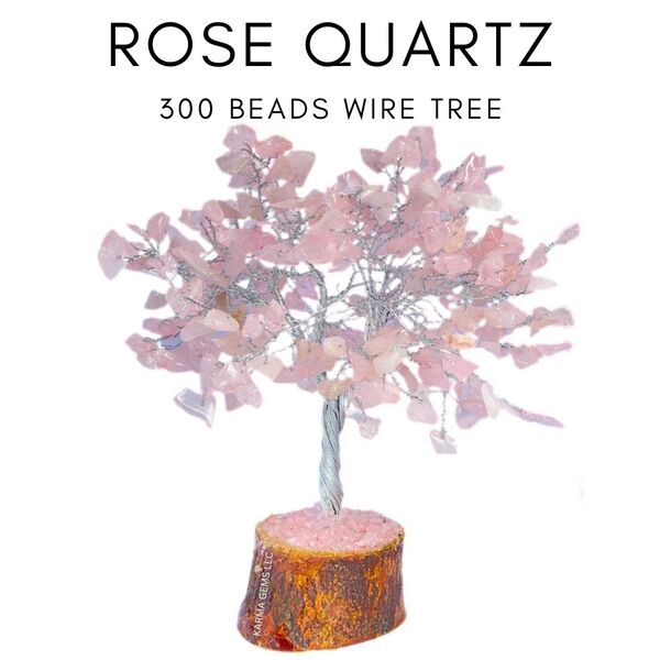 Rose Quartz  300 Beads Wire  Tree