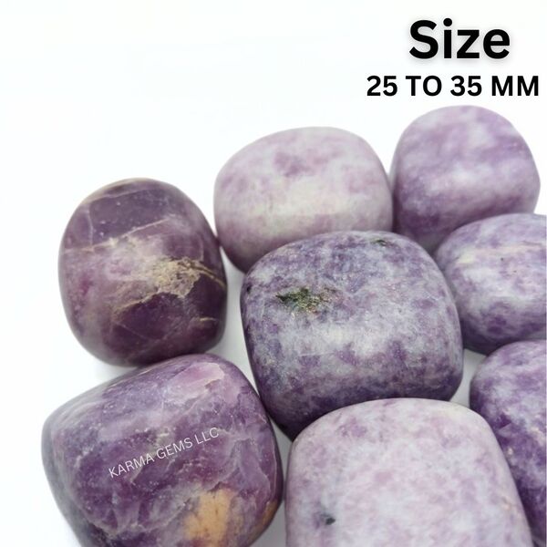 Lepidolite 25 To 35 MM Crystal Tumbled Stone