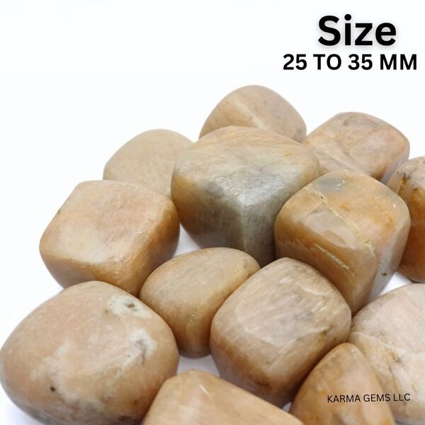 Peach Moonstone  25 To 35 MM Crystal Tumbled Stone