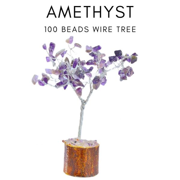 Amethyst 100 Beads Wire Tree