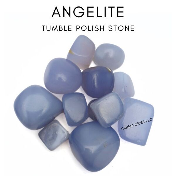 Angelite 25 To 35 MM Crystal Tumbled Stone