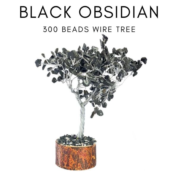 Black Obsidian 300 Beads Wire Tree