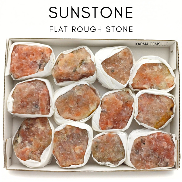 Sunstone 12 Pcs Flat Rough Stone