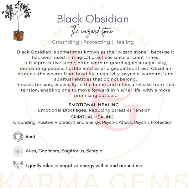 Black Obsidian  100 Beads Wire  Tree