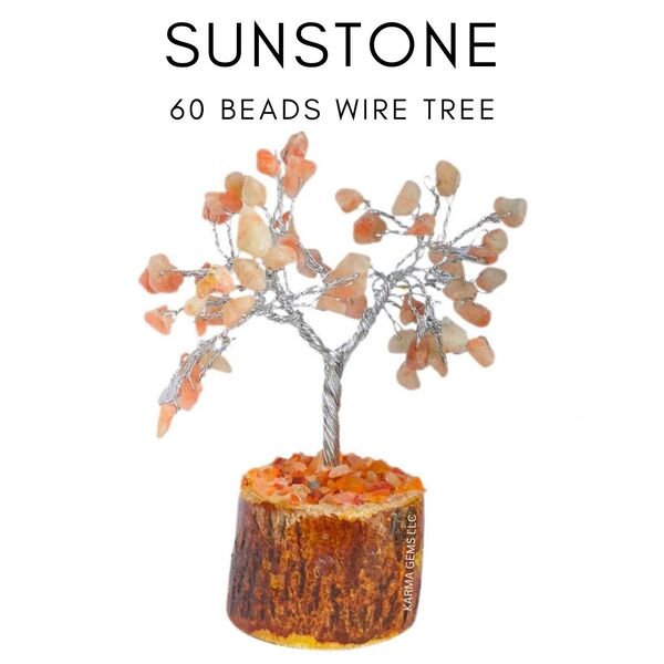 Sunstone 60 Beads Wire Tree