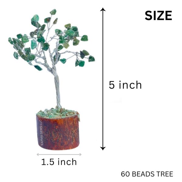 Green Jade 60 Beads Wire Tree