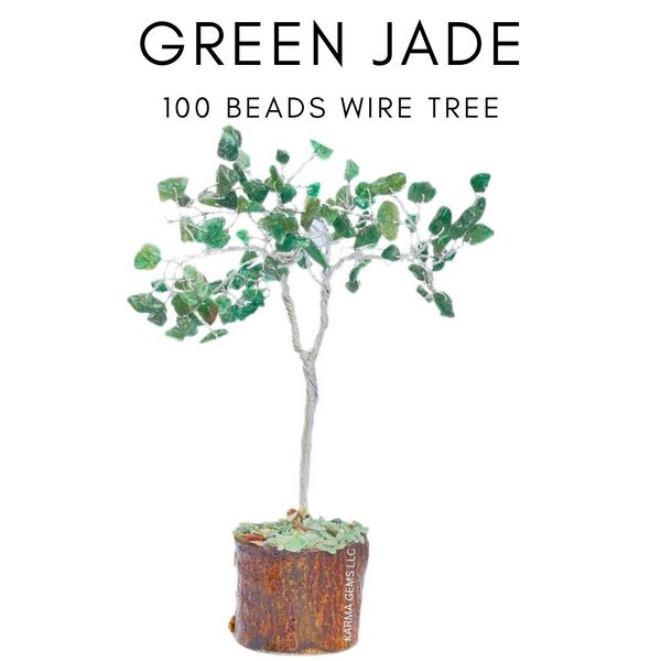 Green Jade 100 Beads Wire Tree