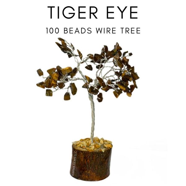 Tiger Eye 100 Beads Wire Tree