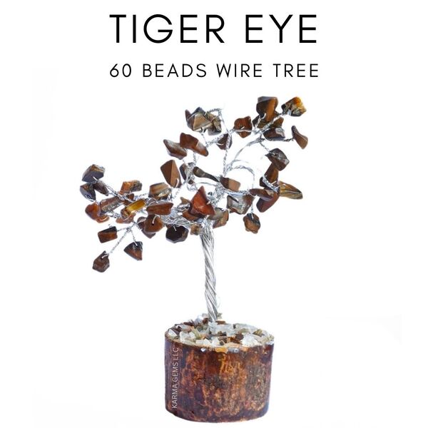 Tiger Eye 60 Beads Wire Tree
