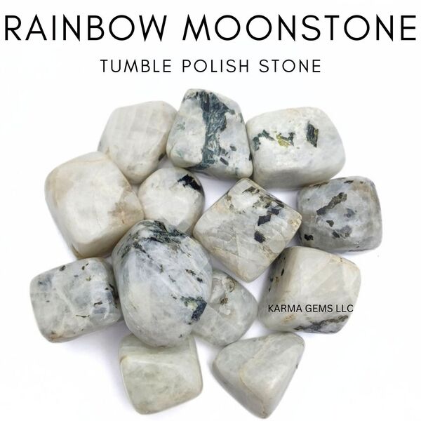 Rainbow Moonstone 25 To 35 MM Crystal Tumbled Stone