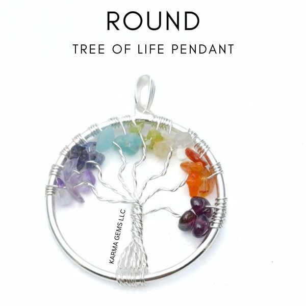 Round Shape Tree of Life Pendant for Spiritual Harmony