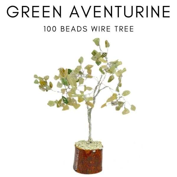 Green Aventurine 100 Beads Wire  Tree