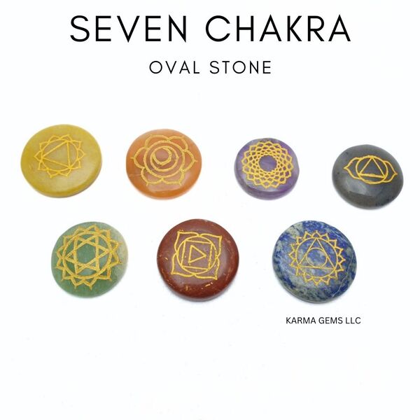 Engraved Reiki Symbol Seven Chakra Set