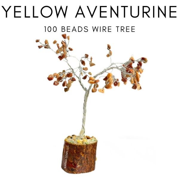 Yellow Aventurine 100 Beads Wire Tree