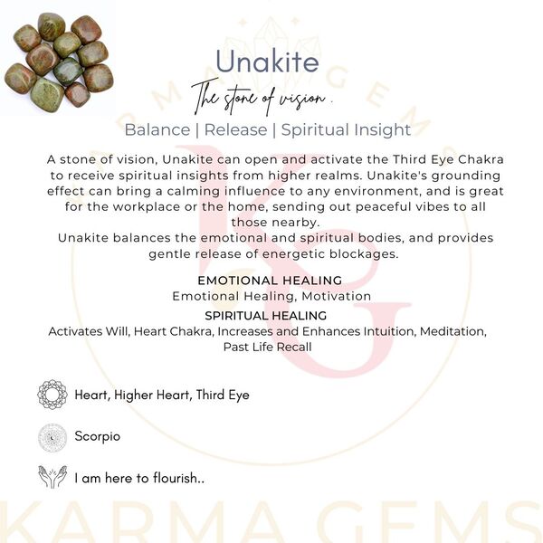 Unakite 25 To 35 MM Crystal Tumbled Stone