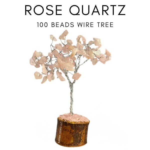 Rose Quartz 100 Beads Wire Tree