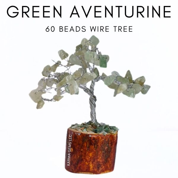 Green Aventurine 60 Beads Wire Tree