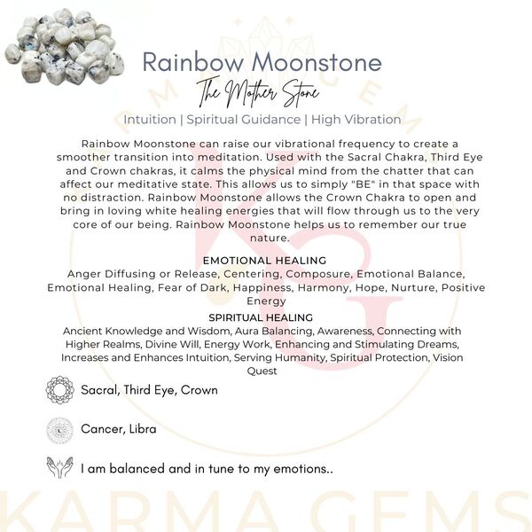 Rainbow Moonstone 15 To 25 MM Crystal Tumbled Stone