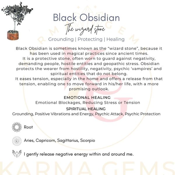 Black Obsidian 300 Beads Wire Tree