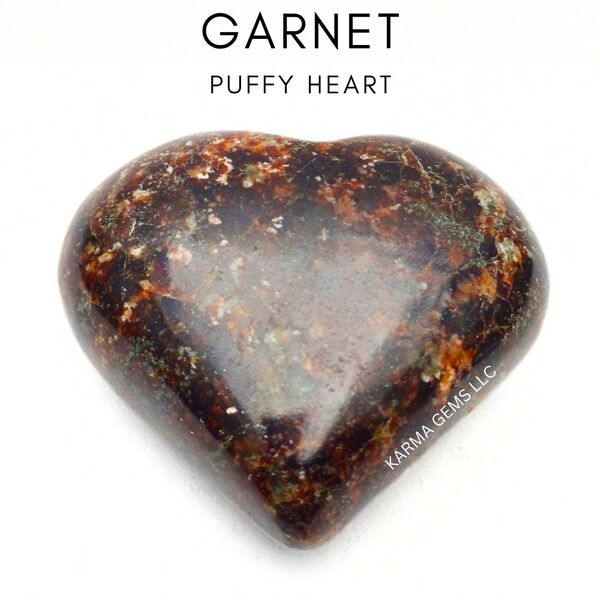 Garnet Puffy Heart 2 inch