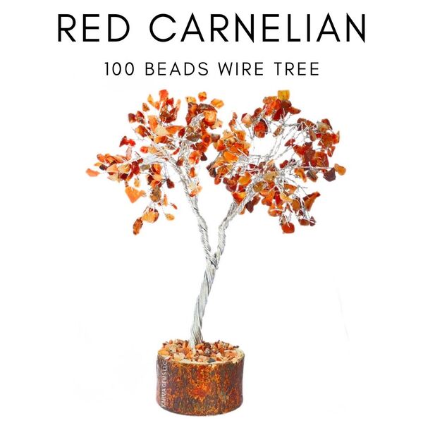 Red Carnelian 300  Beads Wire  Tree