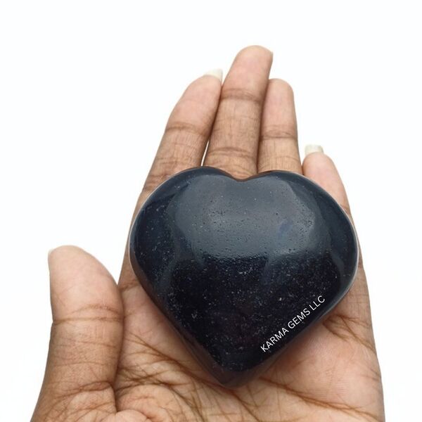 Black Obsidian Puffy Heart 2 inch