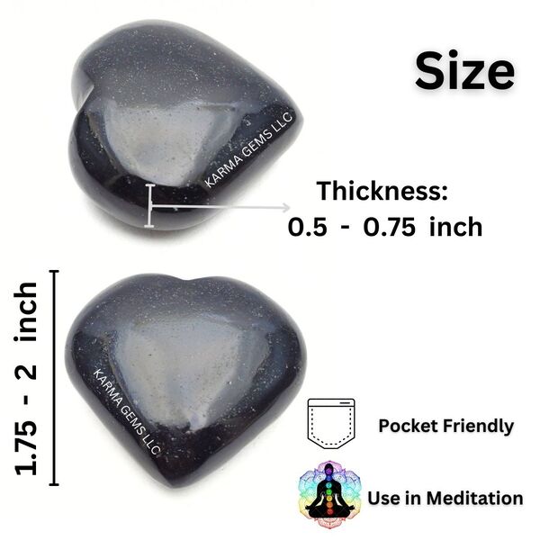 Black Obsidian Puffy Heart 2 inch