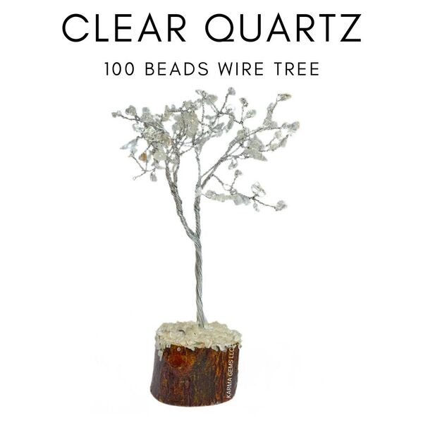 Clear Quartz 100 Beads Wire  Tree