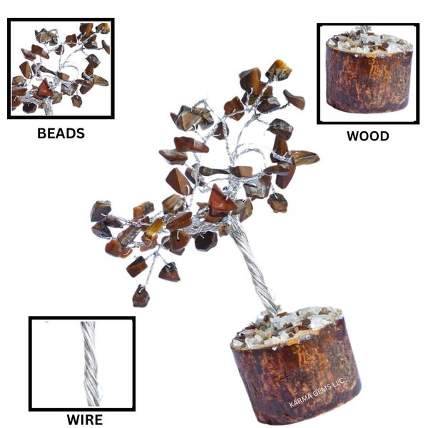 Tiger Eye 60 Beads Wire Tree