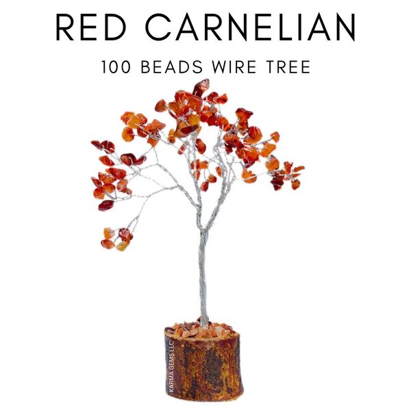 Red Carnelian 100 Beads Wire  Tree