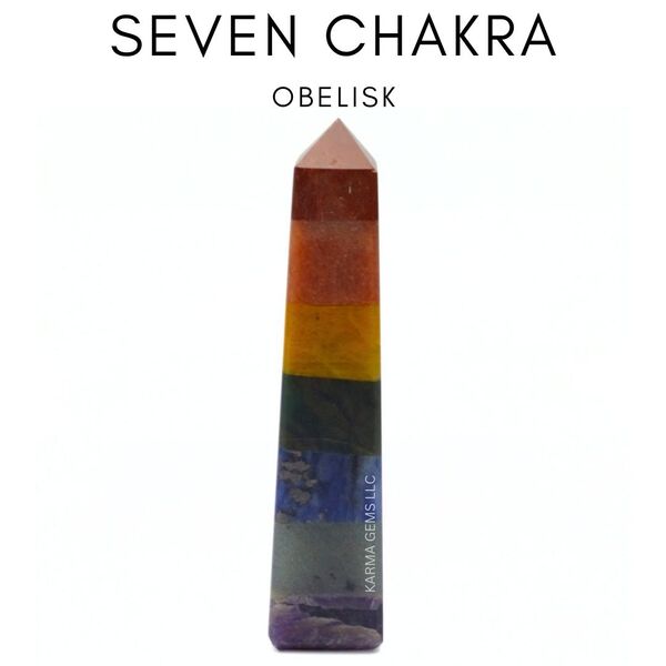 Seven Chakra 4 Corner Crystal Tower Point