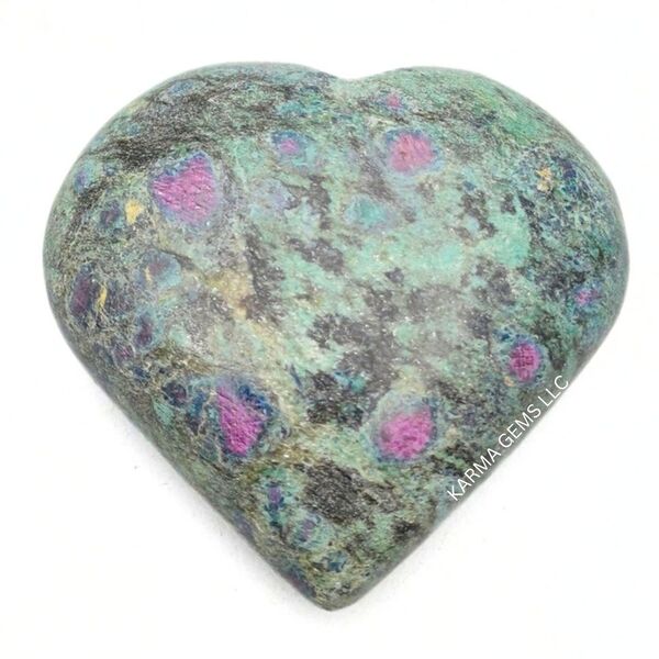 Ruby Zoisite Puffy Heart 2 inch