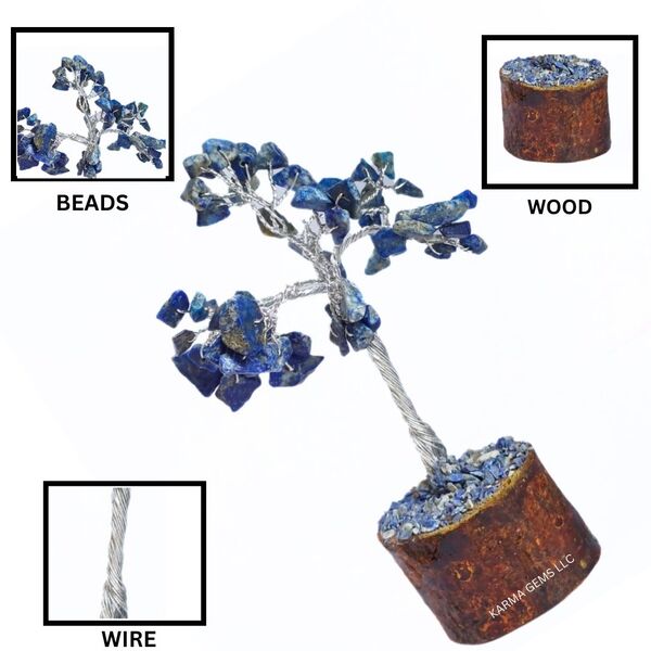 Lapis Lazuli 60 Beads Wire Tree