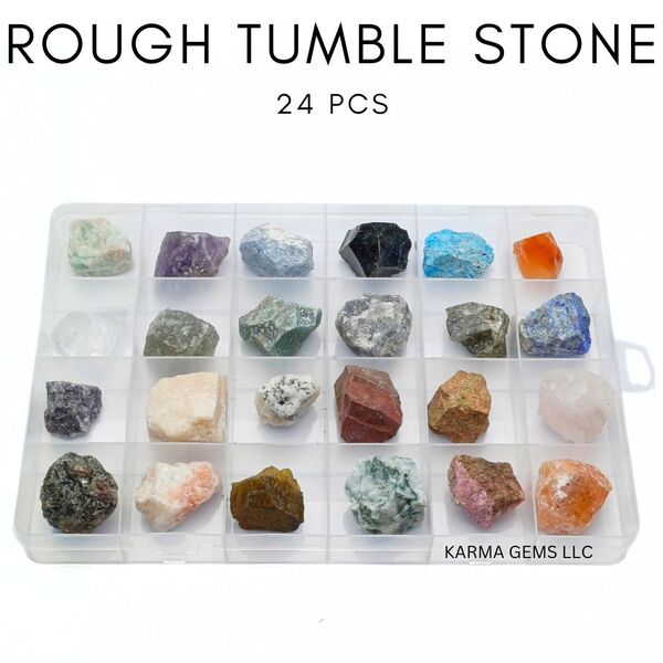24 Pcs Rough Stone Collection Box
