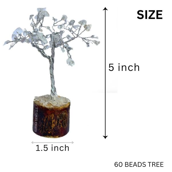 Clear Quartz 60 Beads Wire Tree